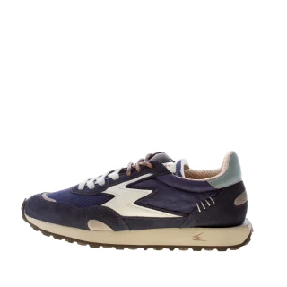 MOACONCEPT uomo sneaker Hype 228 in camoscio e tessuto BLU INDACO e bianco