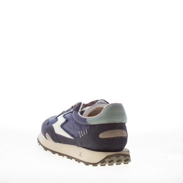 MOACONCEPT uomo sneaker Hype 228 in camoscio e tessuto BLU INDACO e bianco - immagine 3