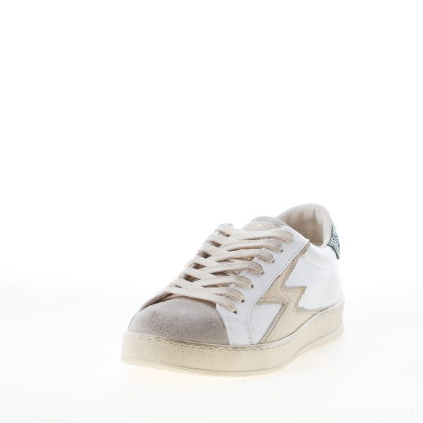 MOACONCEPT donna sneaker Iconic 287 in pelle BIANCO più rettile verde - immagine 2