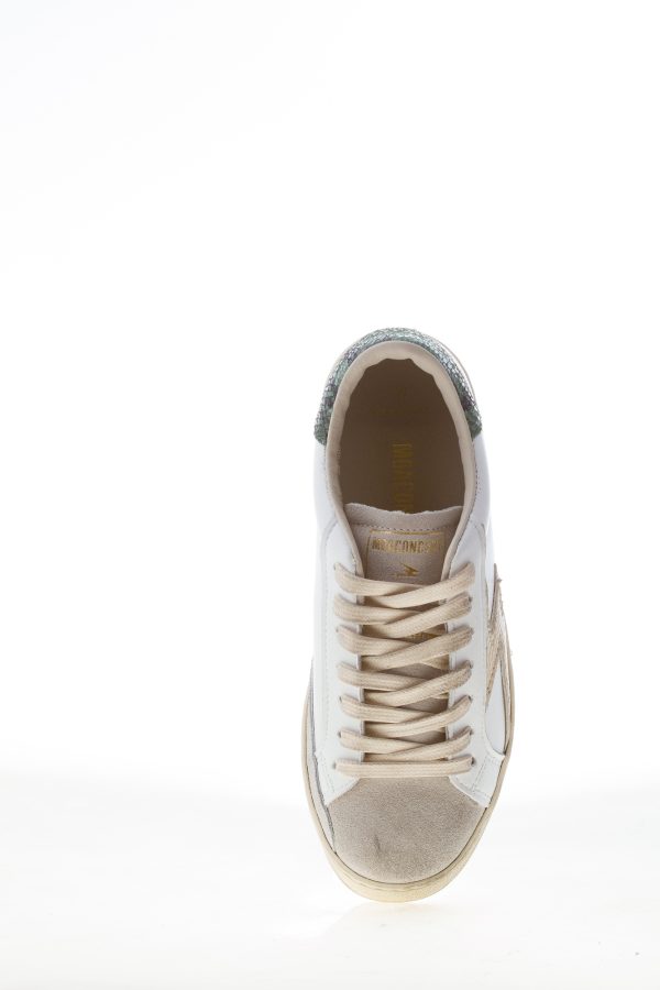 MOACONCEPT donna sneaker Iconic 287 in pelle BIANCO più rettile verde - immagine 5
