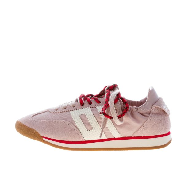 BACK 70 sneaker Rocket donna in camoscio e nylon ROSA NUDE con doppio laccio - immagine 2