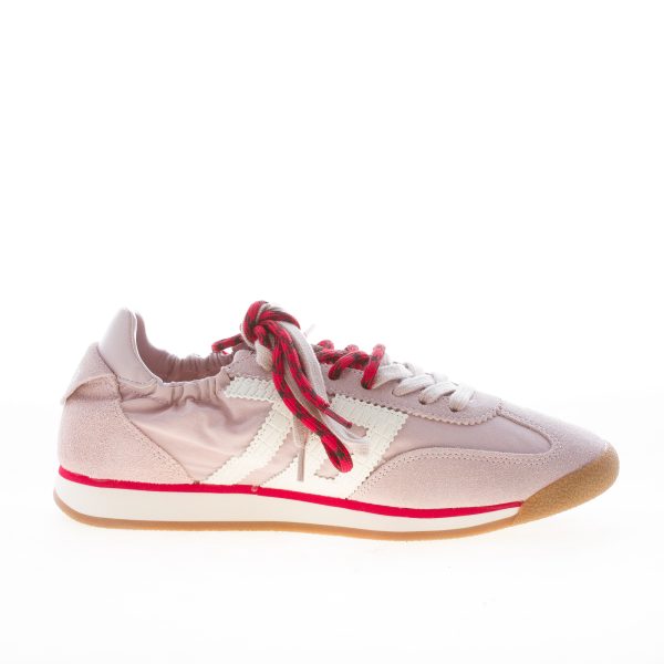 BACK 70 sneaker Rocket donna in camoscio e nylon ROSA NUDE con doppio laccio