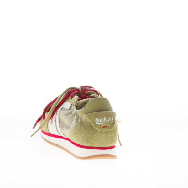 BACK 70 sneaker Rocket donna in camoscio e nylon VERDE OLIVA con doppio laccio - immagine 4