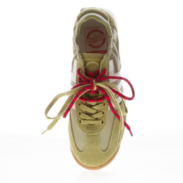 BACK 70 sneaker Rocket donna in camoscio e nylon VERDE OLIVA con doppio laccio - immagine 5