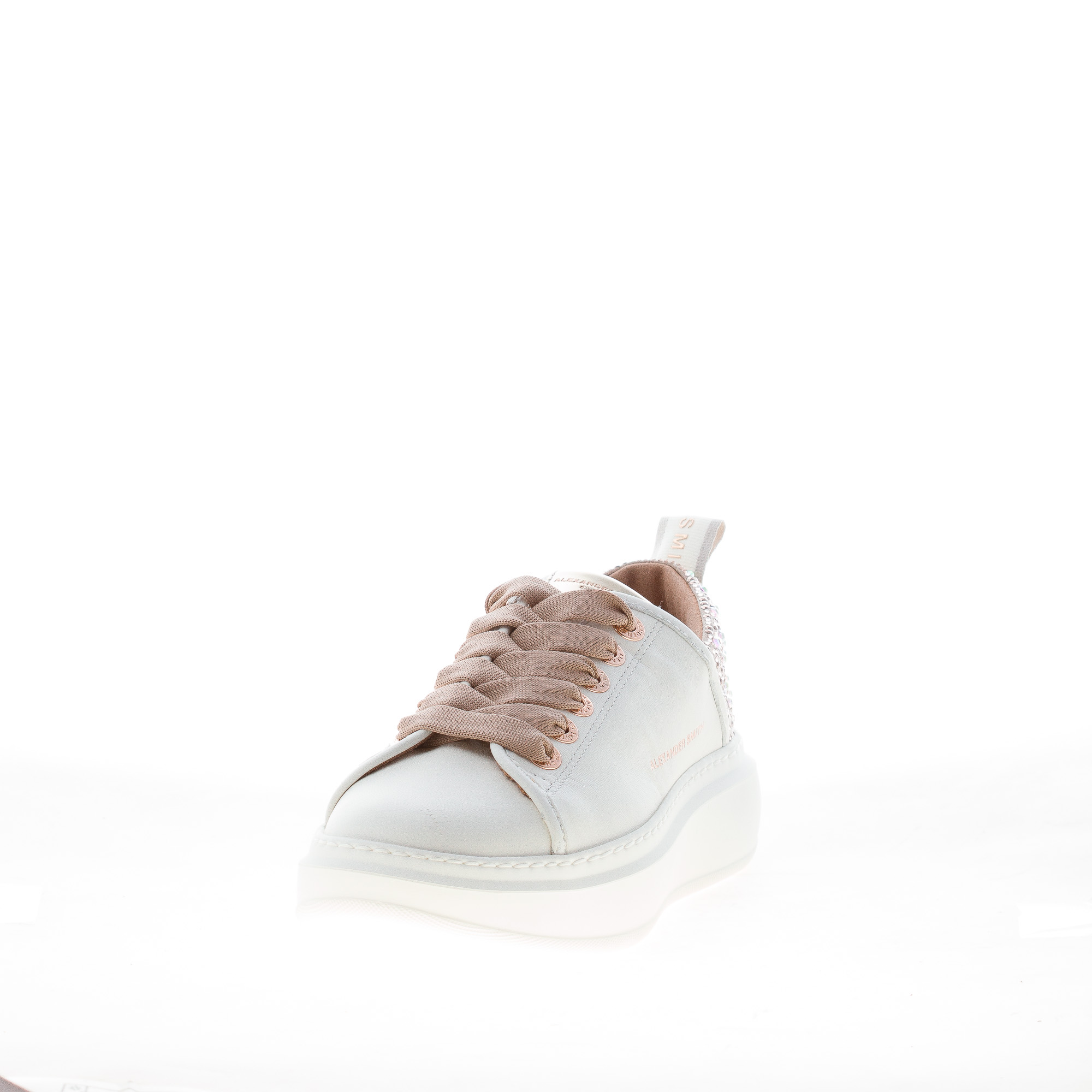 ALEXANDER SMITH donna sneaker Wembley in pelle BIANCO e sabbia con strass - immagine 2