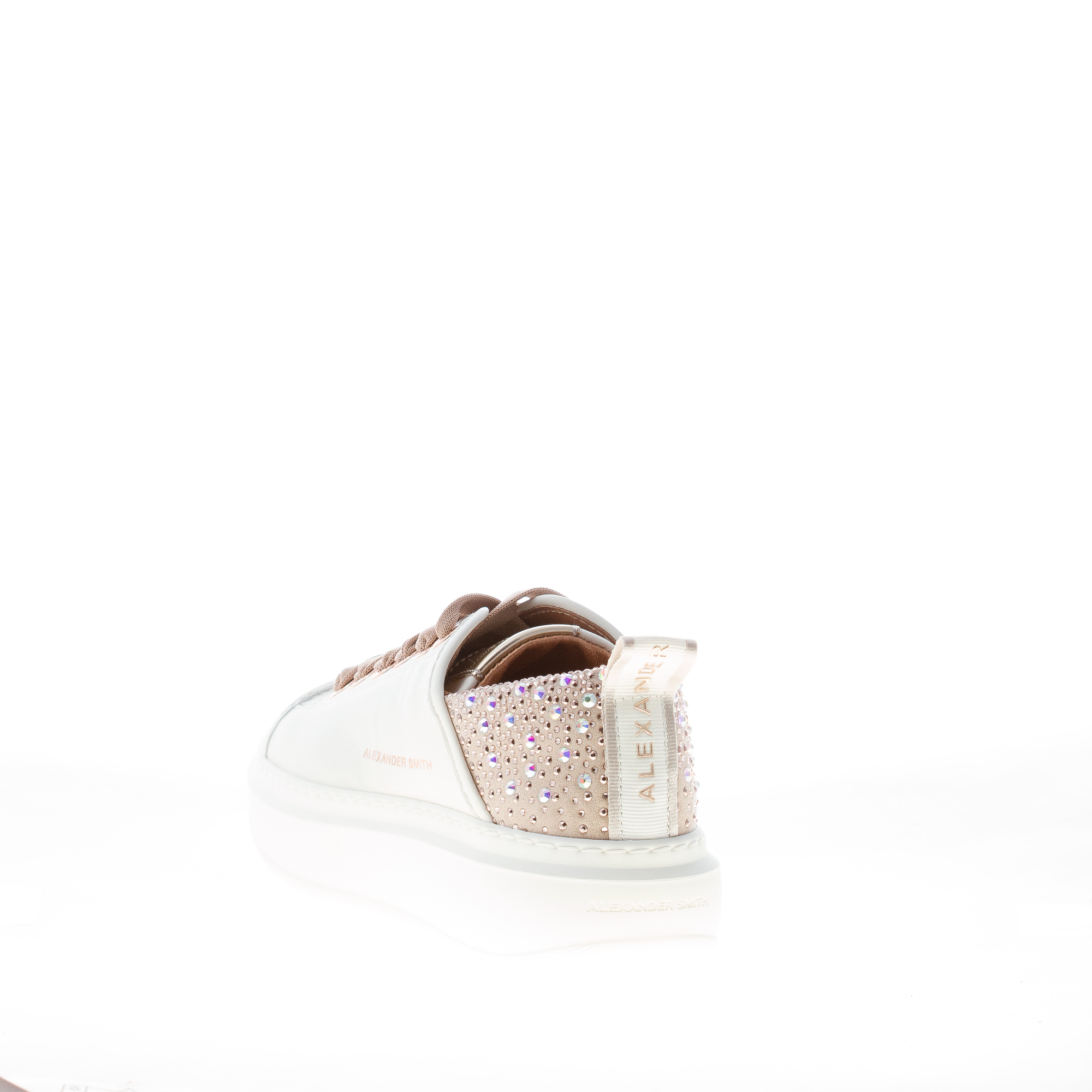 ALEXANDER SMITH donna sneaker Wembley in pelle BIANCO e sabbia con strass - immagine 3