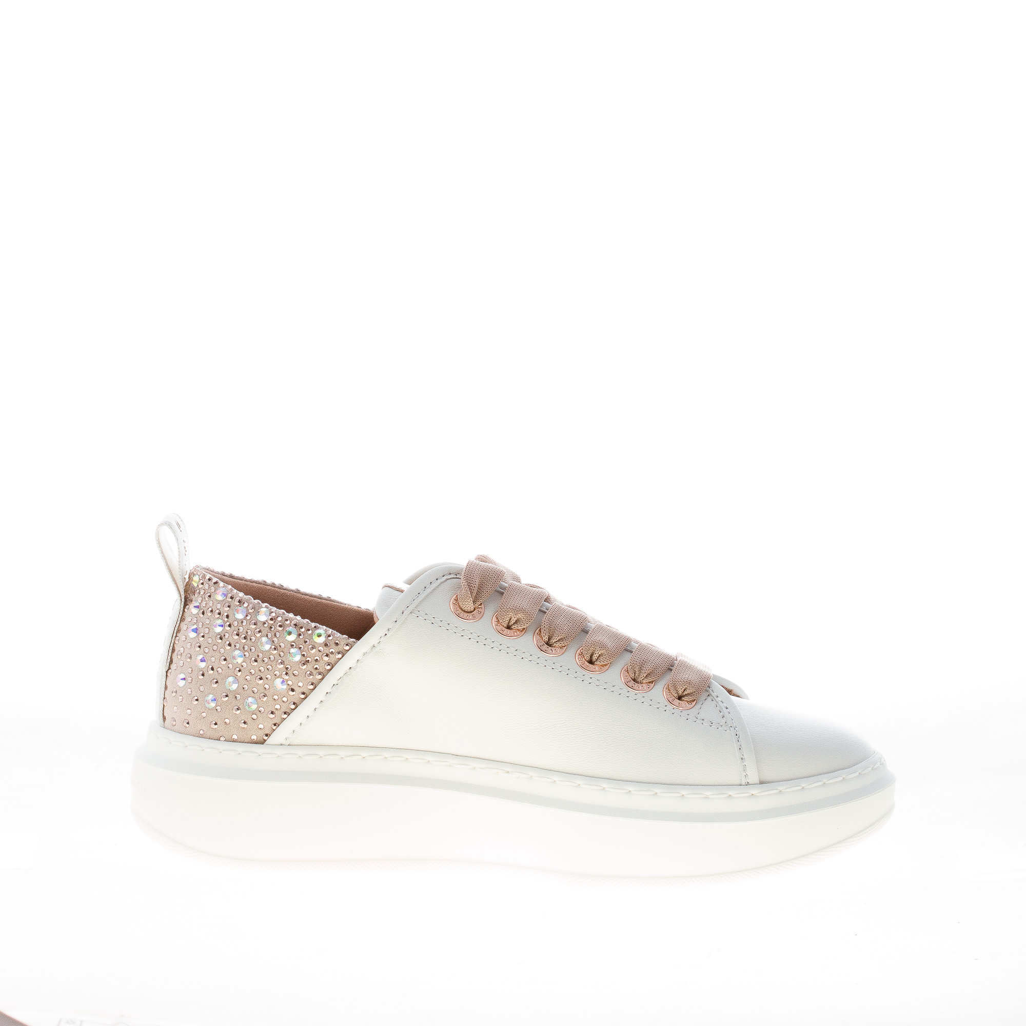 ALEXANDER SMITH donna sneaker Wembley in pelle BIANCO e sabbia con strass - immagine 4