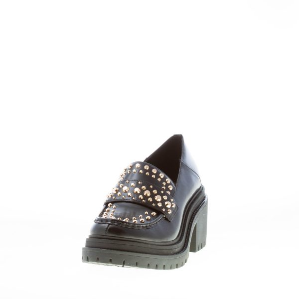 MICHAEL KORS donna mocassino Rocco Heeled in pelle NERO con borchie. Tacco 7 cm - immagine 2