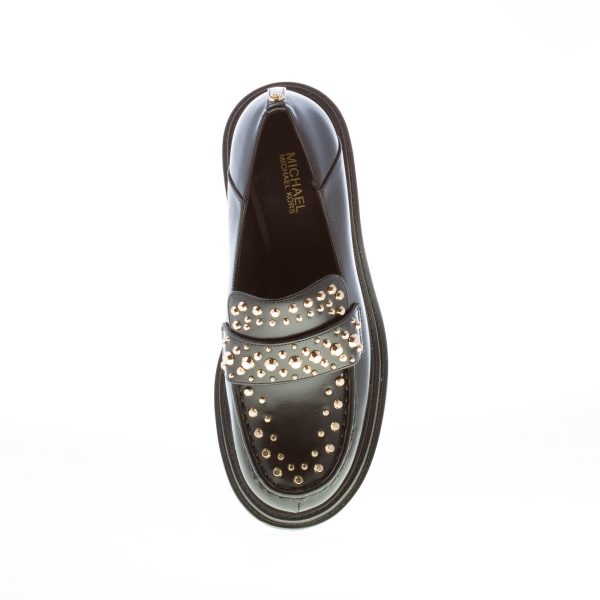 MICHAEL KORS donna mocassino Rocco Heeled in pelle NERO con borchie. Tacco 7 cm - immagine 7