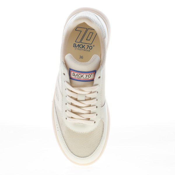 BACK 70 sneaker Brooklyn donna in tessuto a rete e pelle BIANCO - immagine 5