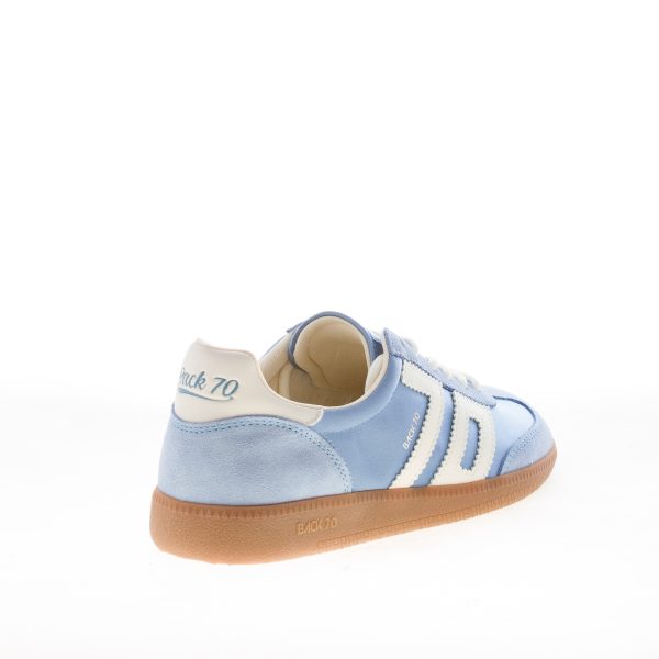 BACK 70 sneaker Ghost donna in camoscio e satin JEANS e bianco - immagine 3