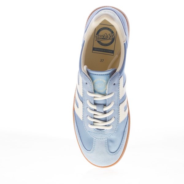BACK 70 sneaker Ghost donna in camoscio e satin JEANS e bianco - immagine 5