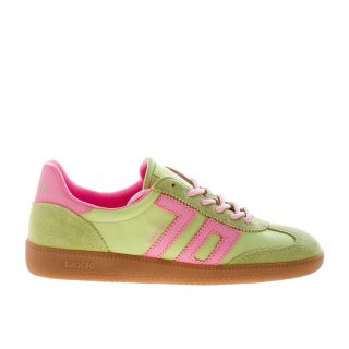 BACK 70 sneaker Ghost donna in camoscio e satin LIME e rosa