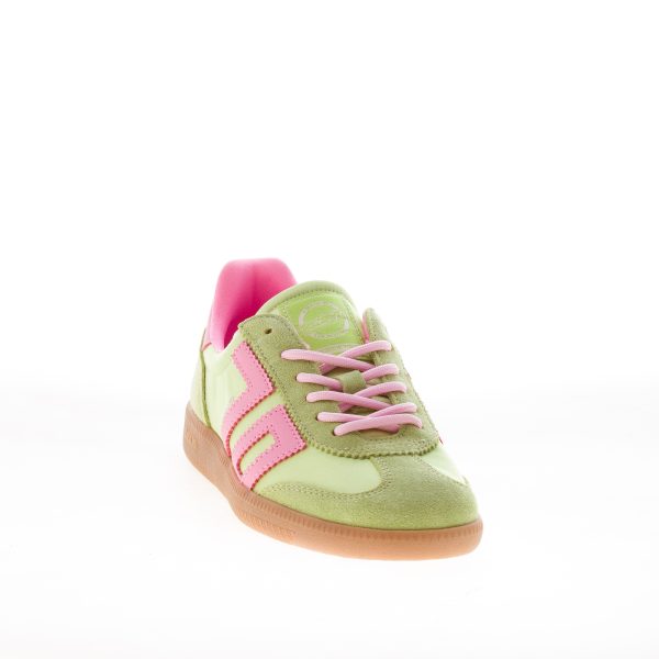 BACK 70 sneaker Ghost donna in camoscio e satin LIME e rosa - immagine 2