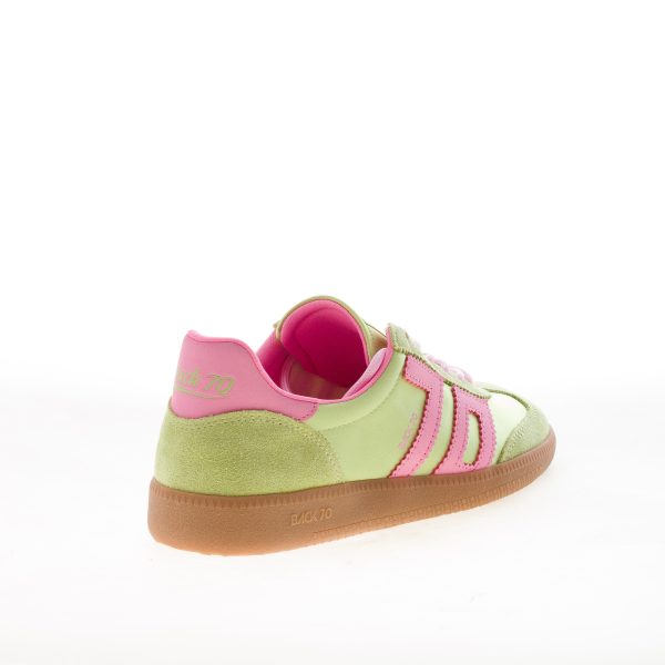 BACK 70 sneaker Ghost donna in camoscio e satin LIME e rosa - immagine 3