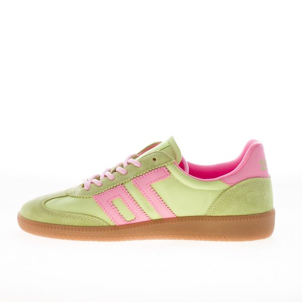 BACK 70 sneaker Ghost donna in camoscio e satin LIME e rosa - immagine 4
