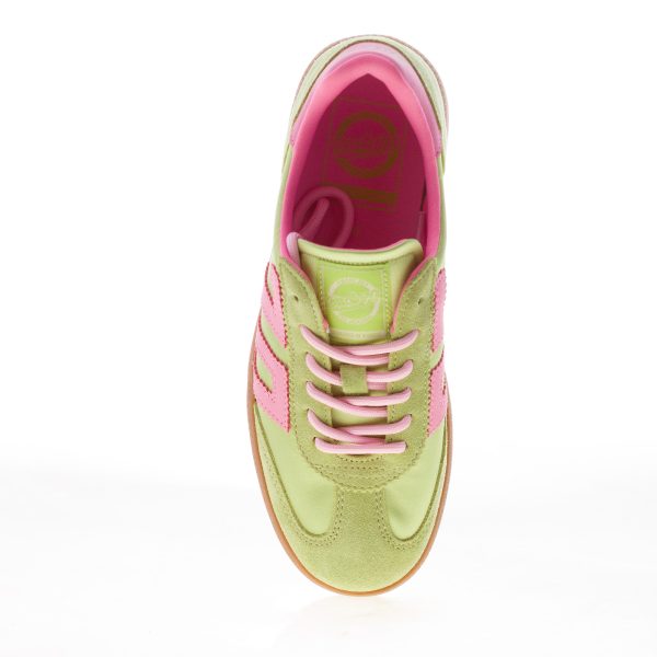 BACK 70 sneaker Ghost donna in camoscio e satin LIME e rosa - immagine 5