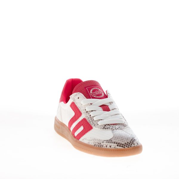 BACK 70 sneaker Ghost donna in tessuto BIANCO e pelle rossa con stampa rettile - immagine 2