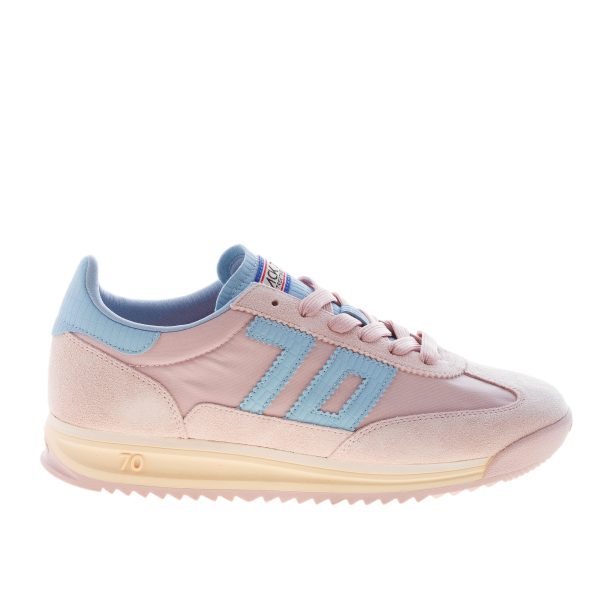 BACK 70 sneaker Jogger donna in nylon e camoscio ROSA più celeste