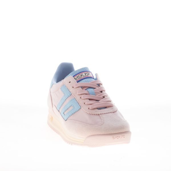 BACK 70 sneaker Jogger donna in nylon e camoscio ROSA più celeste - immagine 2