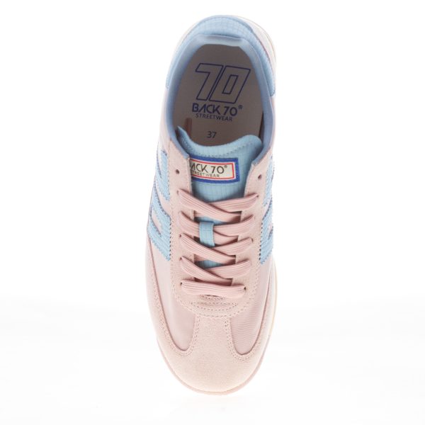 BACK 70 sneaker Jogger donna in nylon e camoscio ROSA più celeste - immagine 5