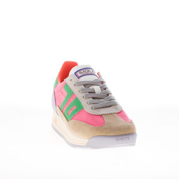 BACK 70 sneaker Jogger donna in tessuto e camoscio BEIGE LILLAC - immagine 2