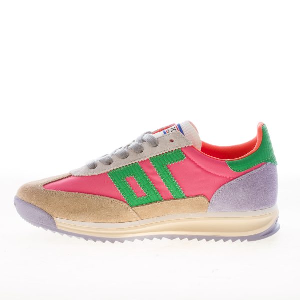 BACK 70 sneaker Jogger donna in tessuto e camoscio BEIGE LILLAC - immagine 4