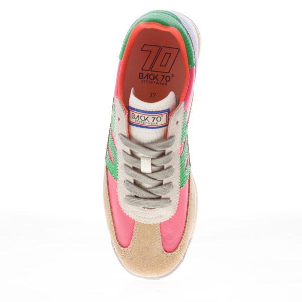 BACK 70 sneaker Jogger donna in tessuto e camoscio BEIGE LILLAC - immagine 5