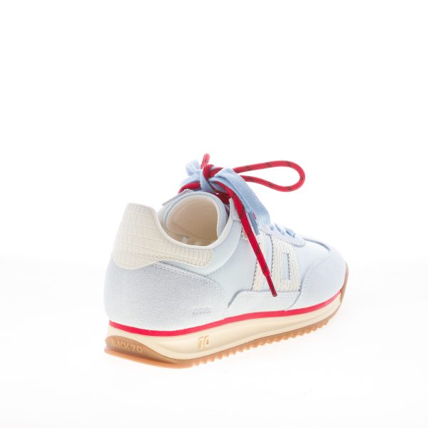 BACK 70 sneaker Jogger Spongy donna in nylon e camoscio CELESTE più bianco - immagine 3