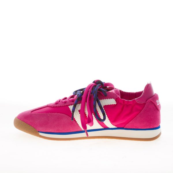 BACK 70 sneaker Rocket donna in camoscio e nylon FUXIA e bianco con doppio laccio - immagine 4