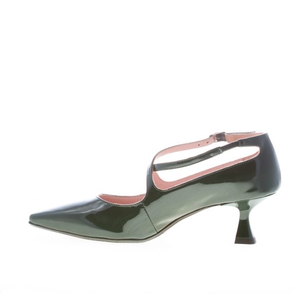 ANNA F. donna decolletè Maryjane in vernice VERDE. Tacco 5 cm - immagine 4
