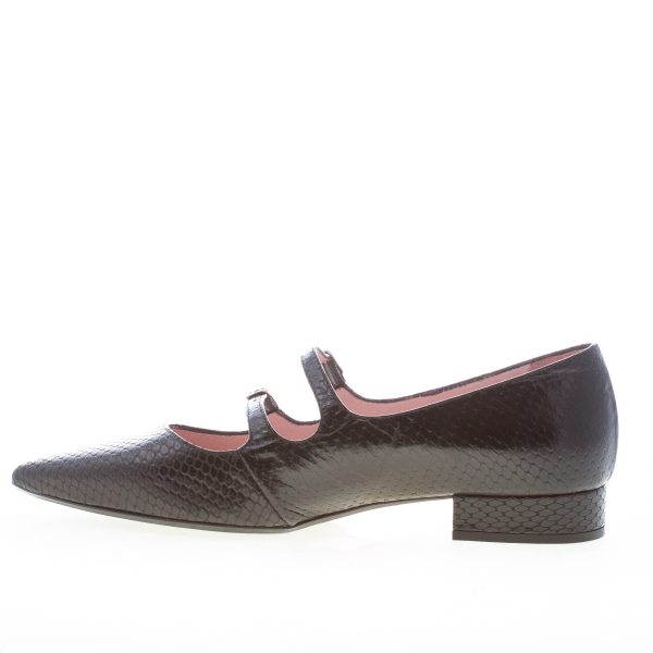 ANNA F. donna scarpa bebè in stampa rettile NERO con cinturini. Tacco 2 cm - immagine 4