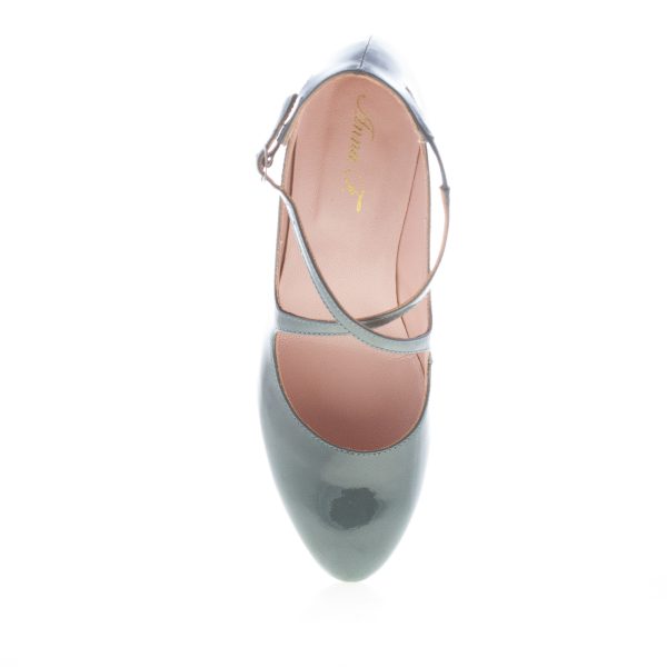 ANNA F. donna decolletè Maryjane in vernice PETROLIO. Tacco 5 cm - immagine 5