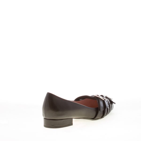 ANNA F. donna ballerina in nappa NERO con cinturini e fibbie. Tacco 2 cm - immagine 3
