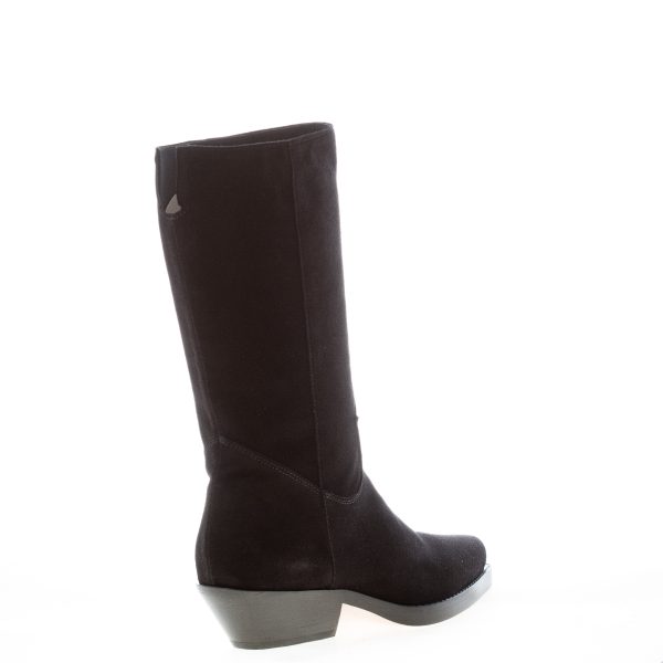 ANNA F. donna stivale Texano in camoscio NERO. Tacco 4 cm - immagine 3