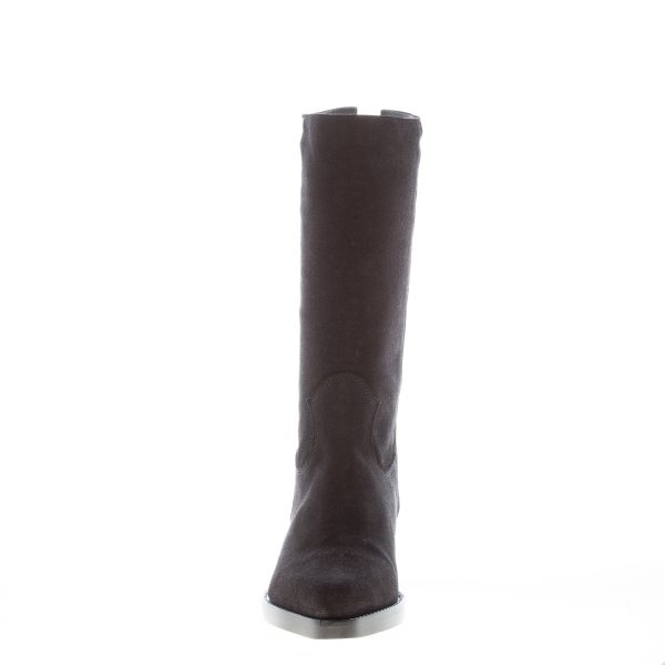 ANNA F. donna stivale Texano in camoscio NERO. Tacco 4 cm - immagine 5