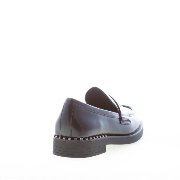 ASH donna mocassino Whisper in vitello spazzolato NERO con borchie. Suola gomma - immagine 3