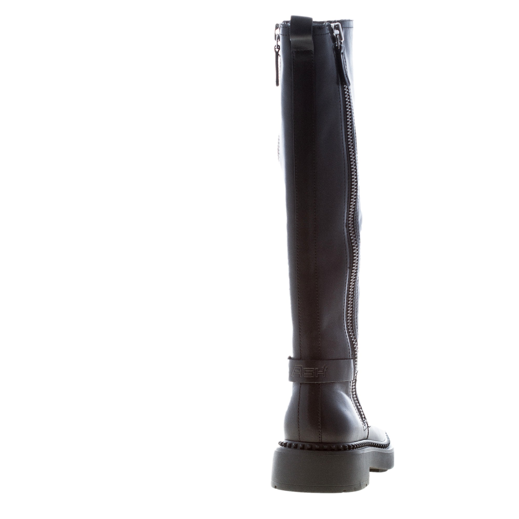 ASH donna stivale Madman in pelle NERO con doppia zip e borchie. Tacco 4 cm - immagine 3