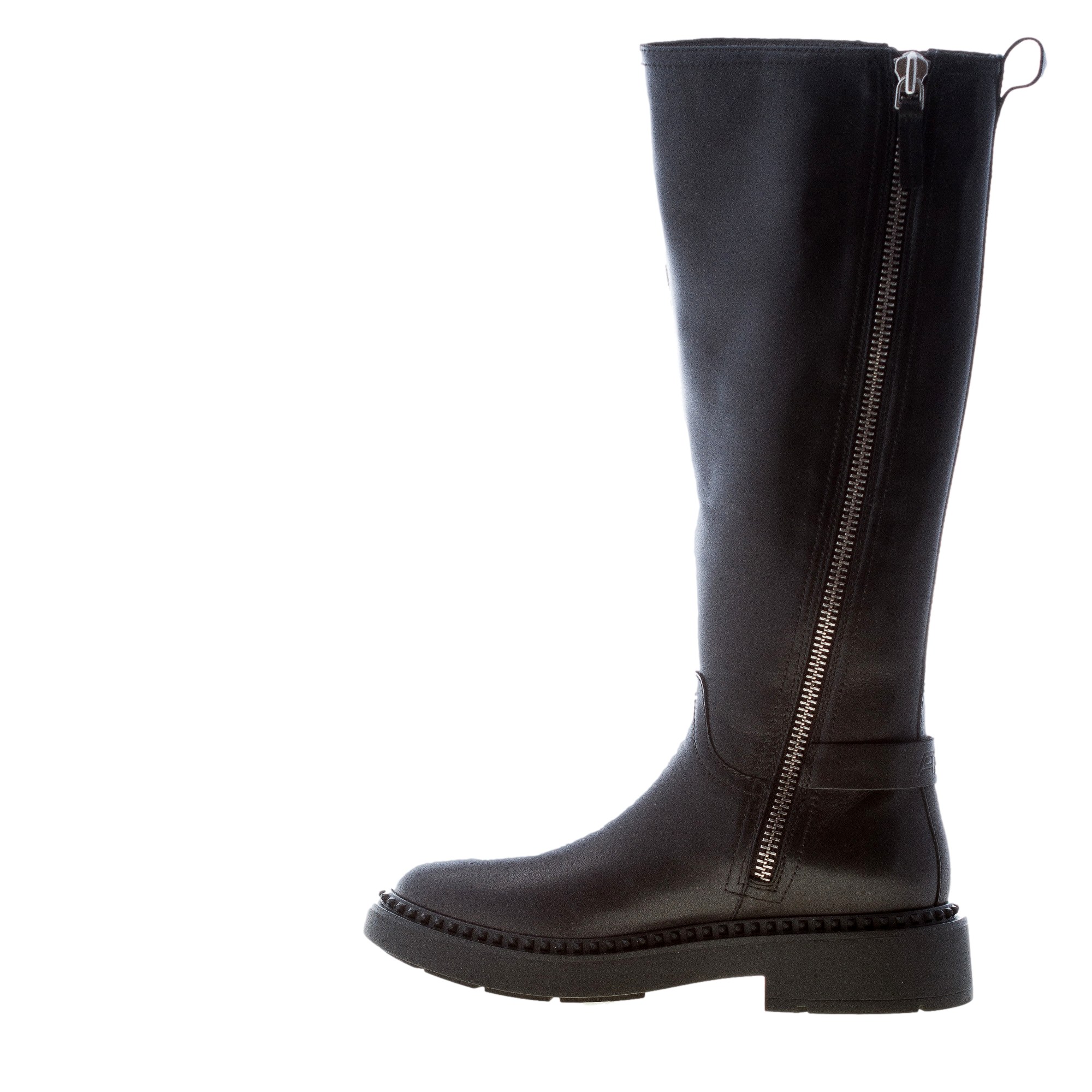ASH donna stivale Madman in pelle NERO con doppia zip e borchie. Tacco 4 cm - immagine 4