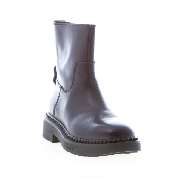 ASH donna stivaletto Magnum in pelle NERO con zip, fibbia e borchie. Tacco 3,5 cm - immagine 2
