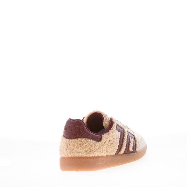 BACK 70 donna sneaker Teddy in tessuto fur e camoscio BEIGE e BORDEAUX - immagine 3