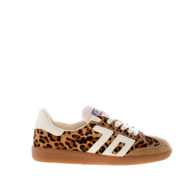 BACK 70 donna sneaker Cloud P23 in calf hair LEOPARDO più bianco