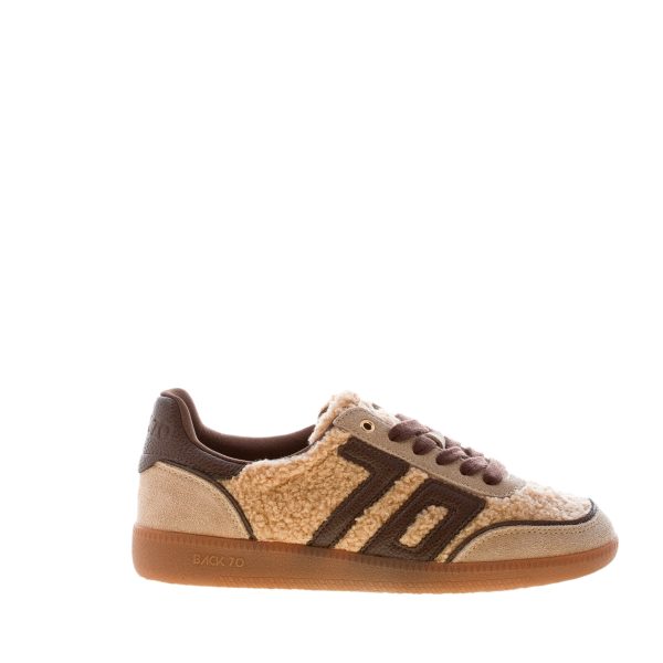 BACK 70 donna sneaker Cloud Teddy in tessuto e camoscio BEIGE e COFFEE
