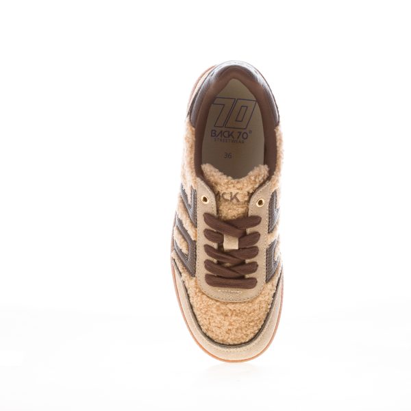 BACK 70 donna sneaker Cloud Teddy in tessuto e camoscio BEIGE e COFFEE - immagine 5
