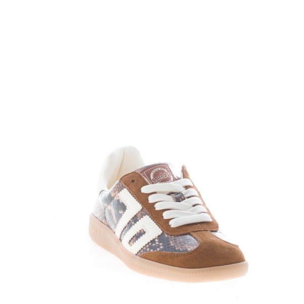 BACK 70 donna sneaker Cloud Snake in pelle stampa rettile e suede CUOIO BUTTER - immagine 2