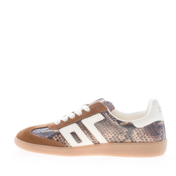 BACK 70 donna sneaker Cloud Snake in pelle stampa rettile e suede CUOIO BUTTER - immagine 4