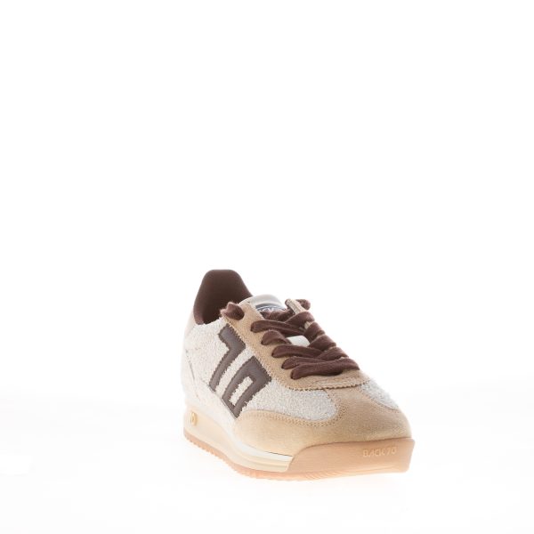 BACK 70 donna sneaker Jogger in camoscio graffiato GHIACCIO e camoscio sabbia più coffee - immagine 2