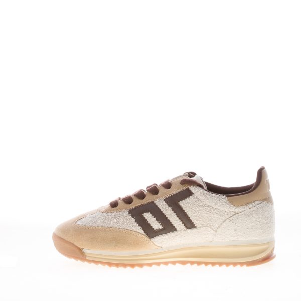 BACK 70 donna sneaker Jogger in camoscio graffiato GHIACCIO e camoscio sabbia più coffee - immagine 4