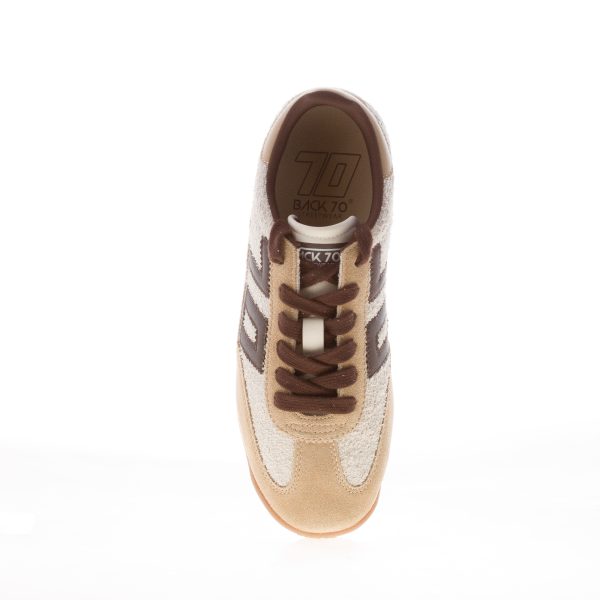 BACK 70 donna sneaker Jogger in camoscio graffiato GHIACCIO e camoscio sabbia più coffee - immagine 5