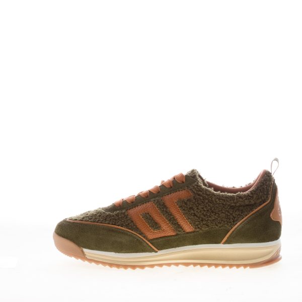 BACK 70 donna sneaker Jogger in Teddy fur e camoscio OLIVA più cuoio - immagine 4